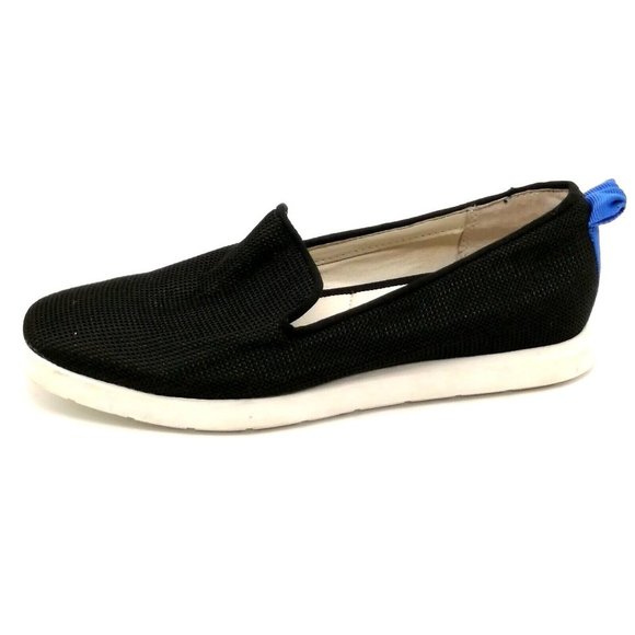 Franco Sarto Shoes - Franco Sarto Womens Sneaker Boston Black Loafer Slip On Square Toe Flat Heel 6